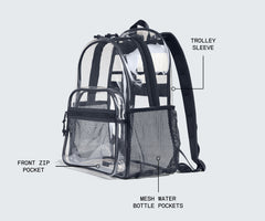 Clear Daily Backpack in Clear/Navy Blue