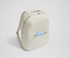 The Everywhere Zip Backpack in Salt White Textured Nylon