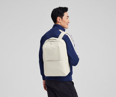 The Everywhere Zip Backpack in Salt White Textured Nylon