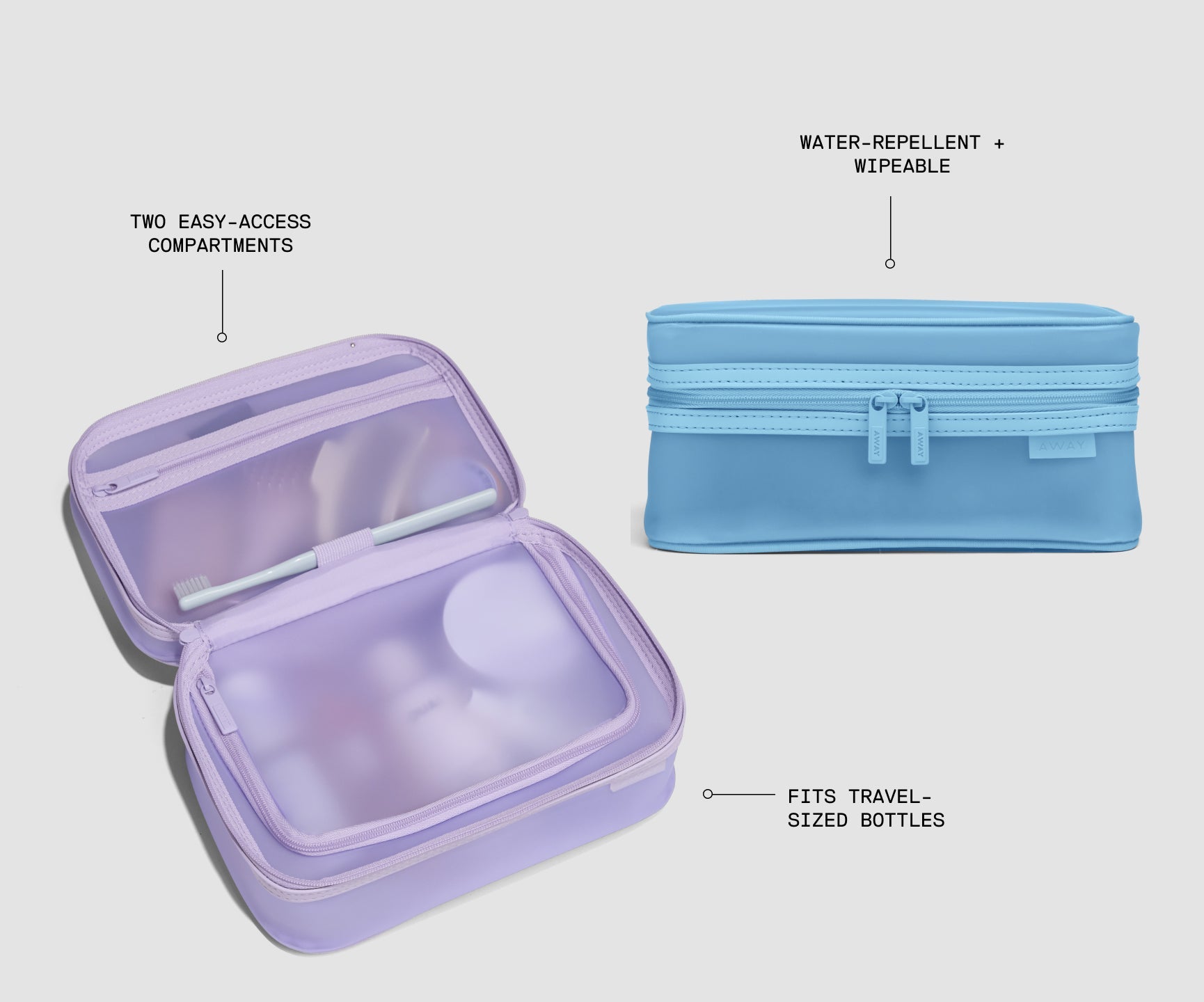 Clear Toiletry Bag in Opal Blue