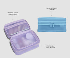 Clear Toiletry Bag in Opal Blue