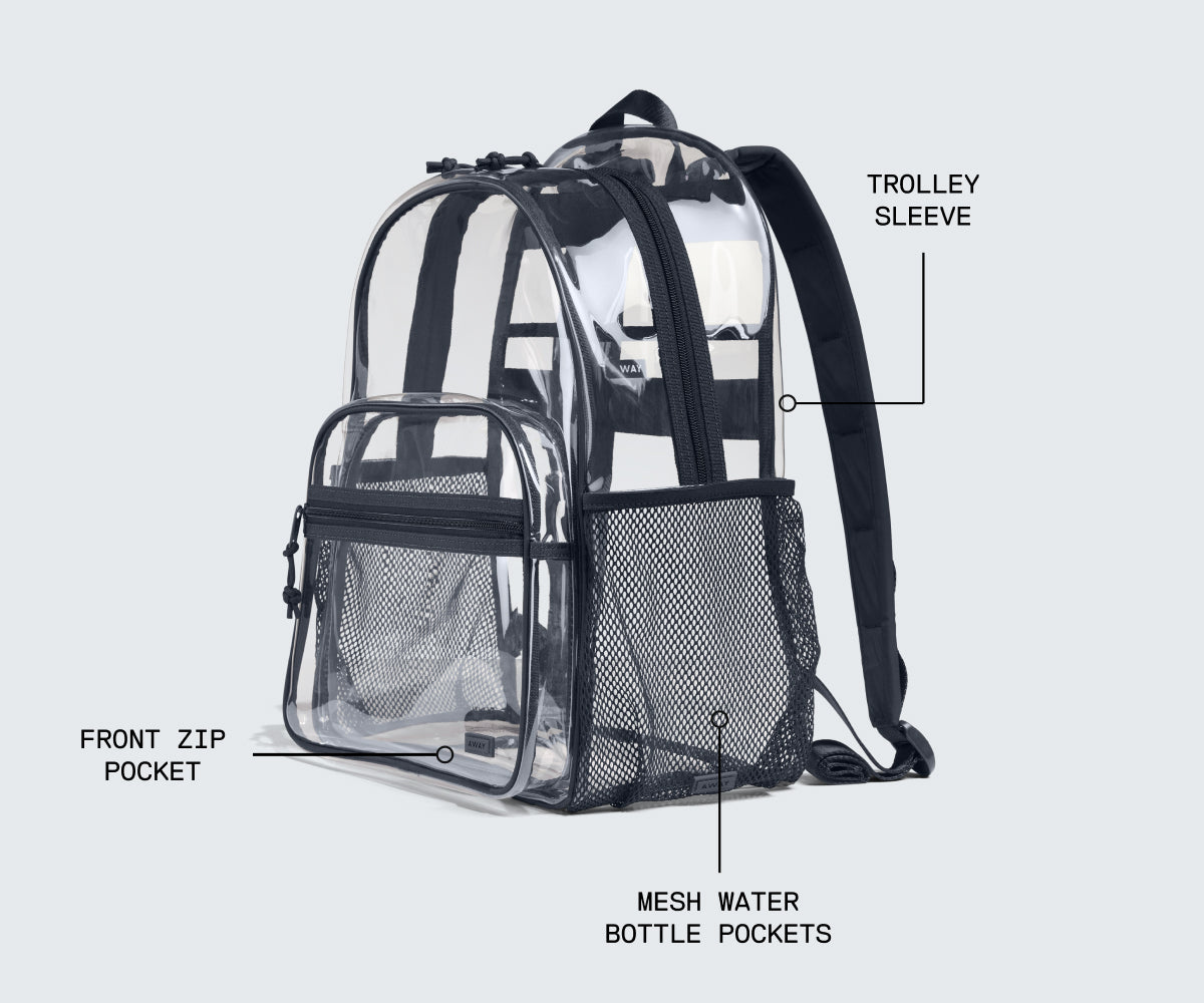 Clear Daily Backpack in Clear/Navy Blue