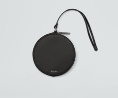 The Circle Zip Pouch in Jet Black