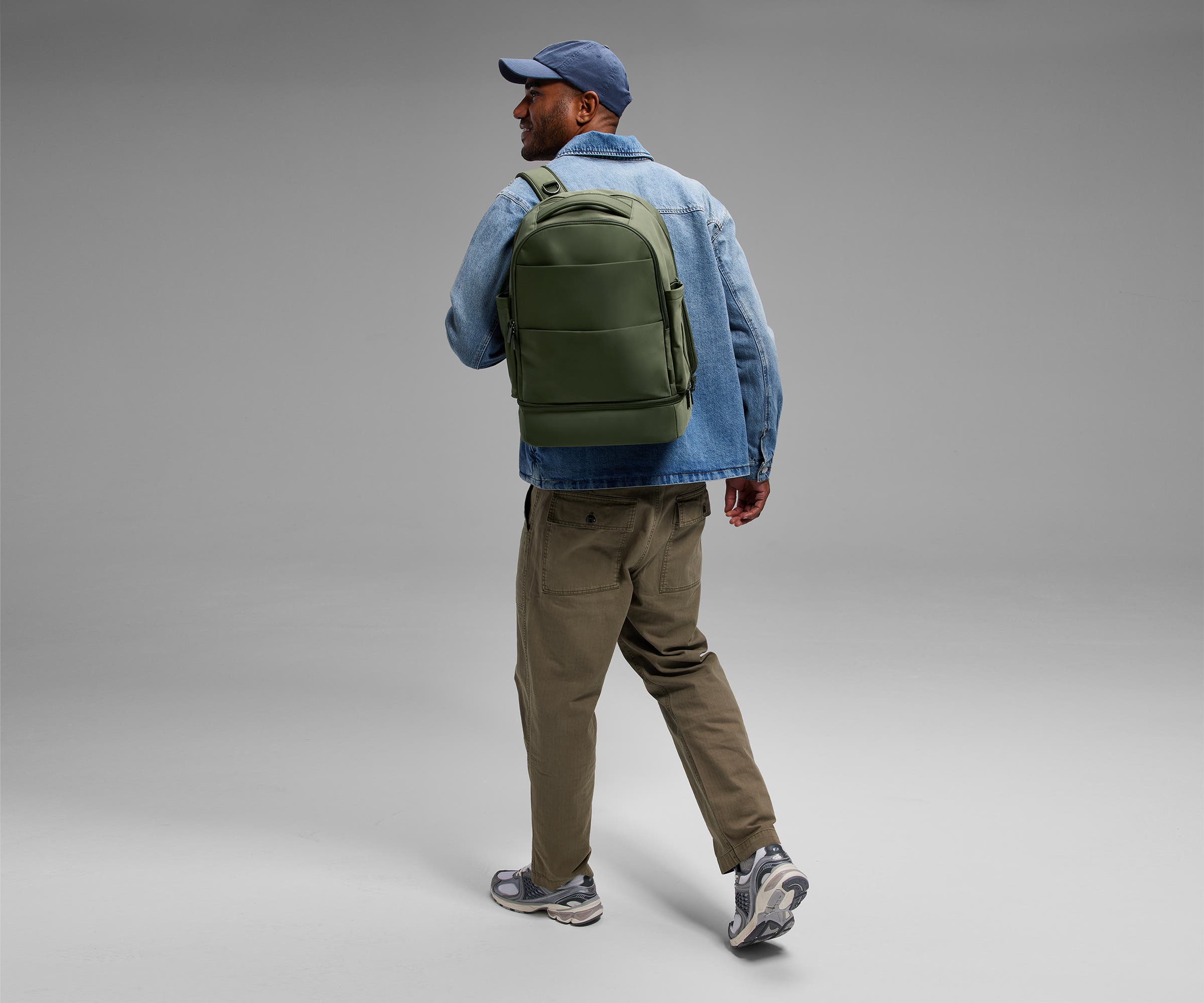 The Double Diaper Backpack in Cloud Gray