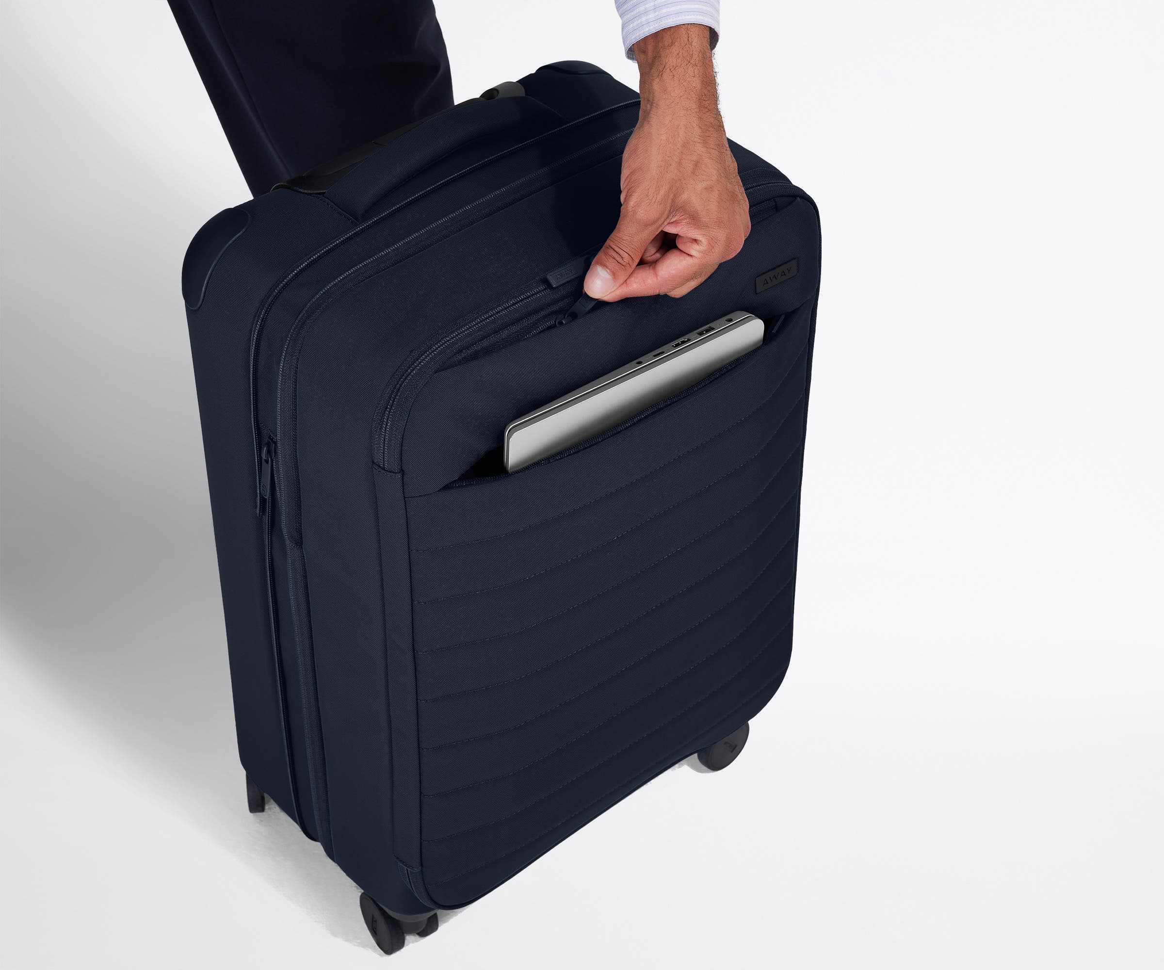 Softside Bigger Carry-On in Navy Blue