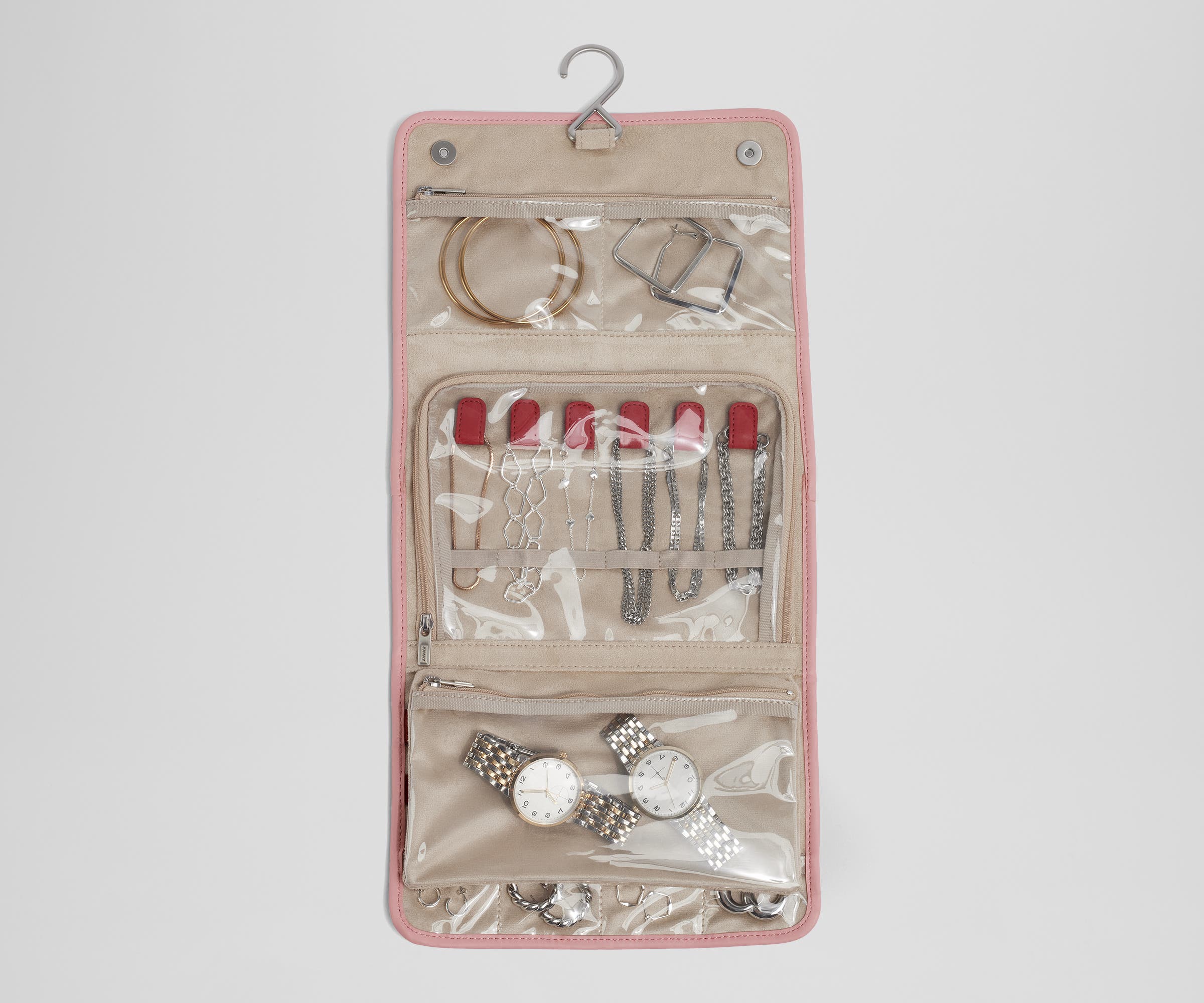 Hanging Jewelry Organizer in Flamingo Pink