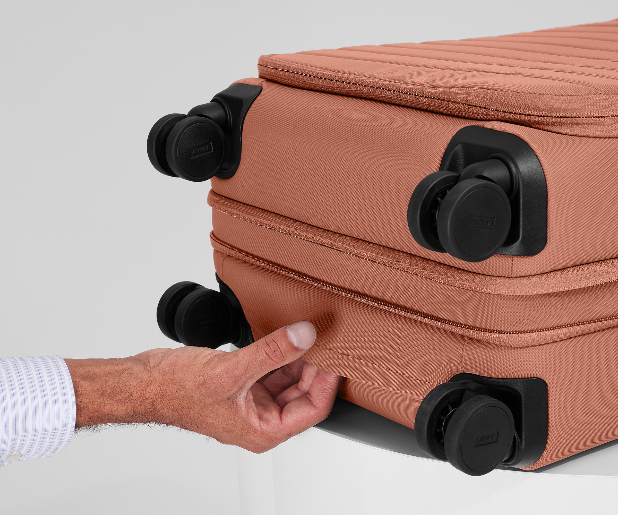 Softside Bigger Carry-On in Clay Pink