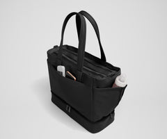 The Double Diaper Tote in Jet Black