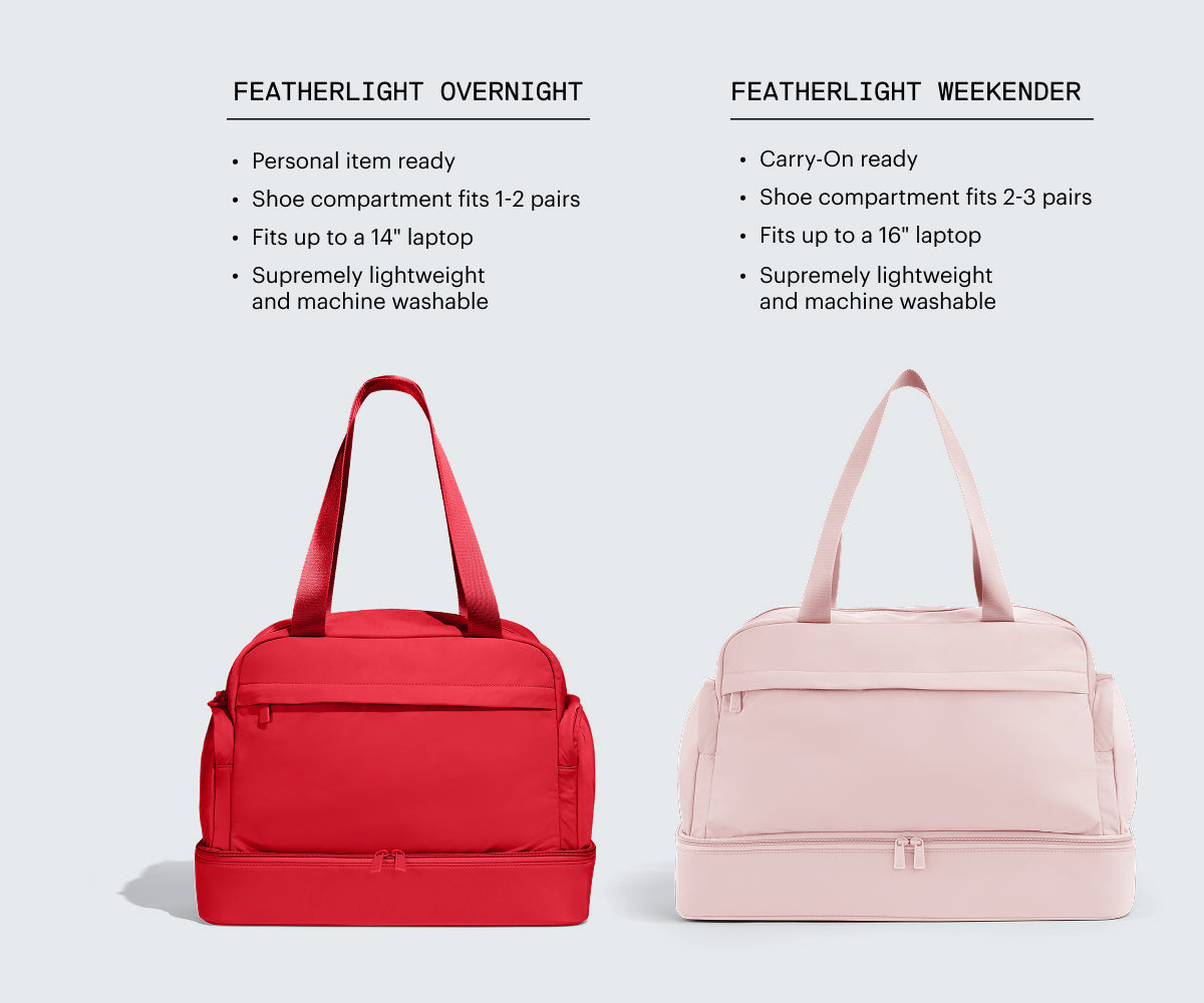 Featherlight Overnight Bag in Cherry Red