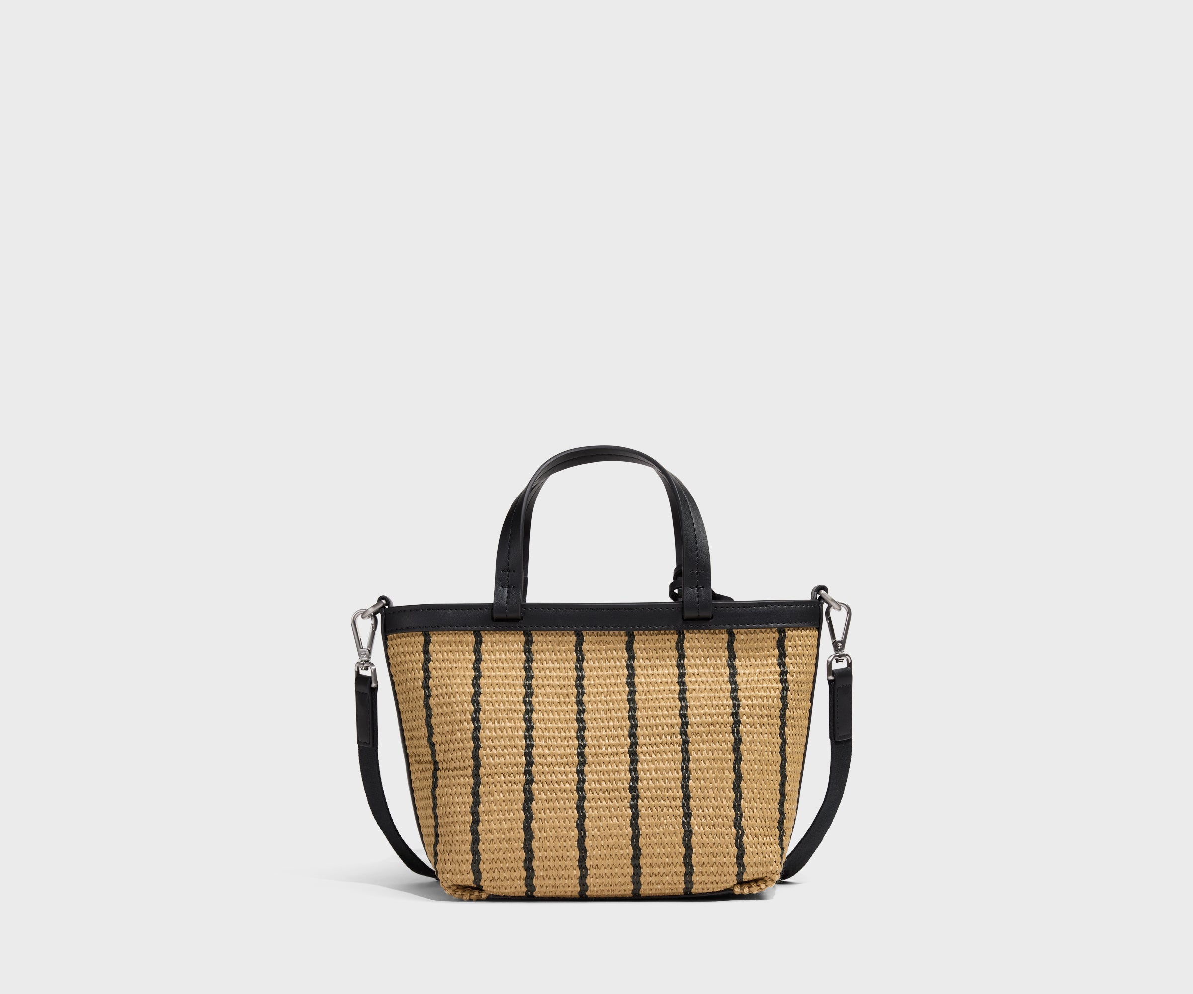 Mini Riviera Straw Tote in Black Seagrass