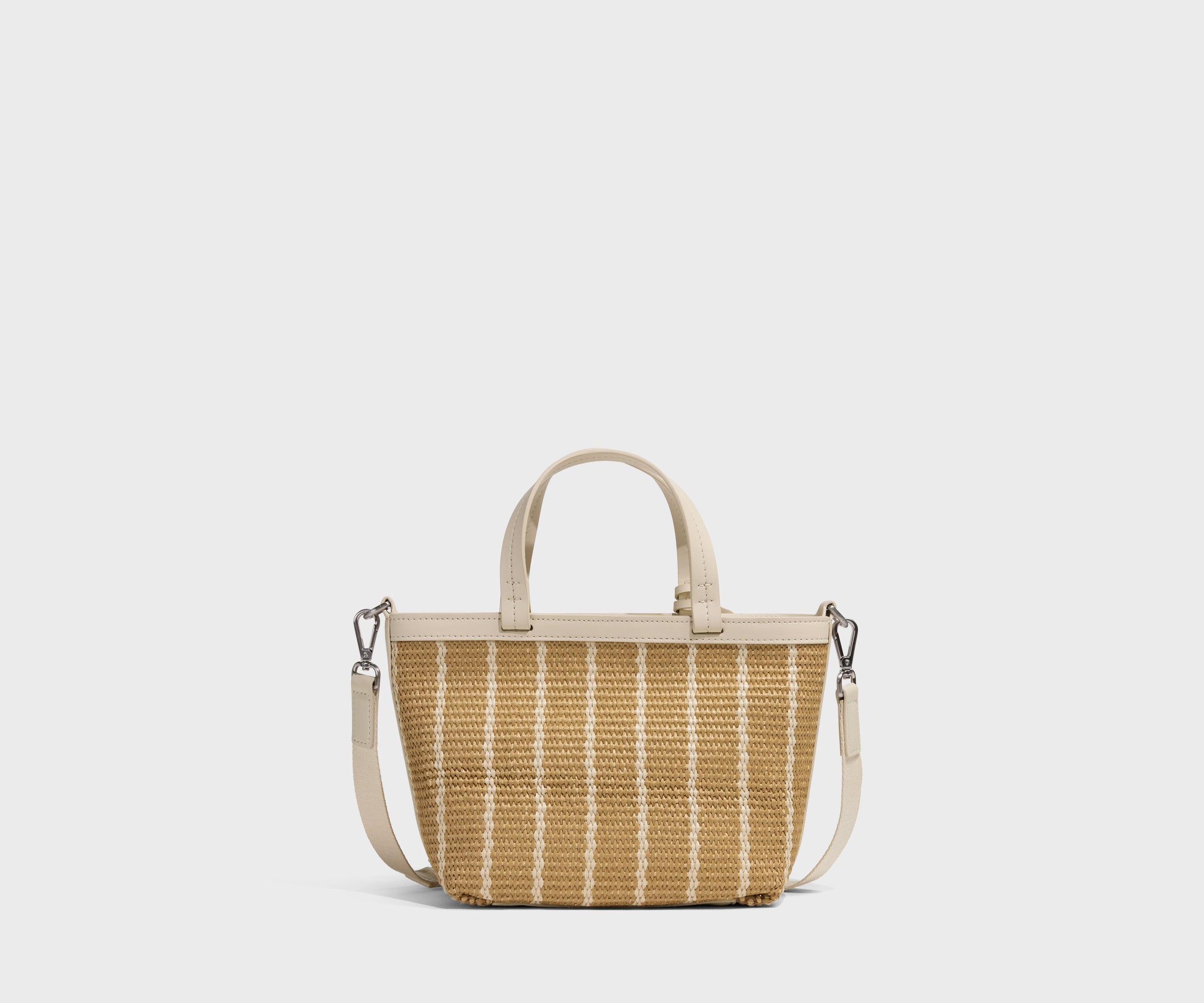 Mini Riviera Straw Tote in White Seagrass