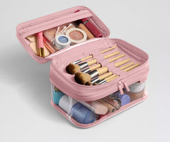 Clear Cosmetic Case in Blush Pink