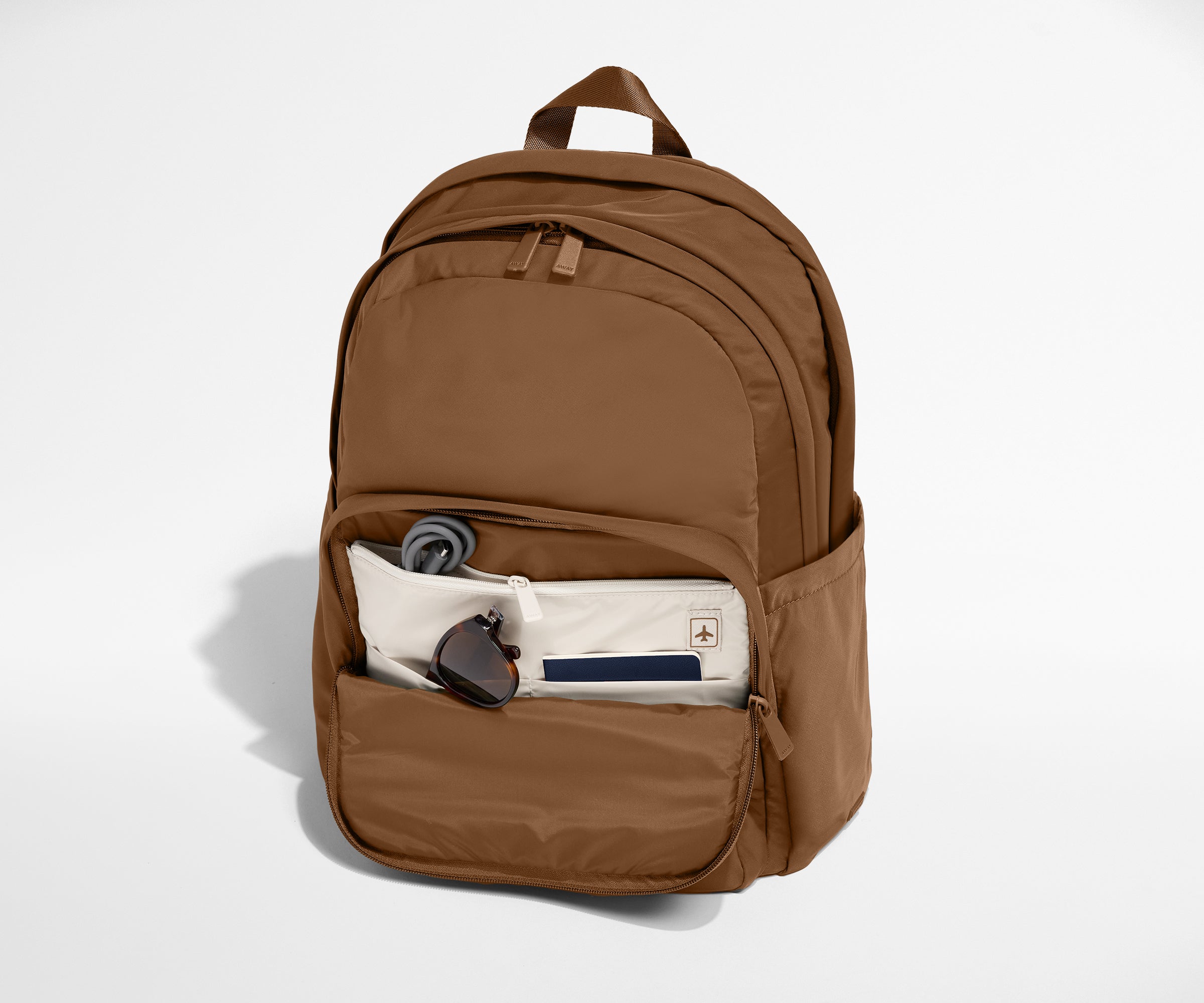 Large Featherlight Backpack in Amaro Brown