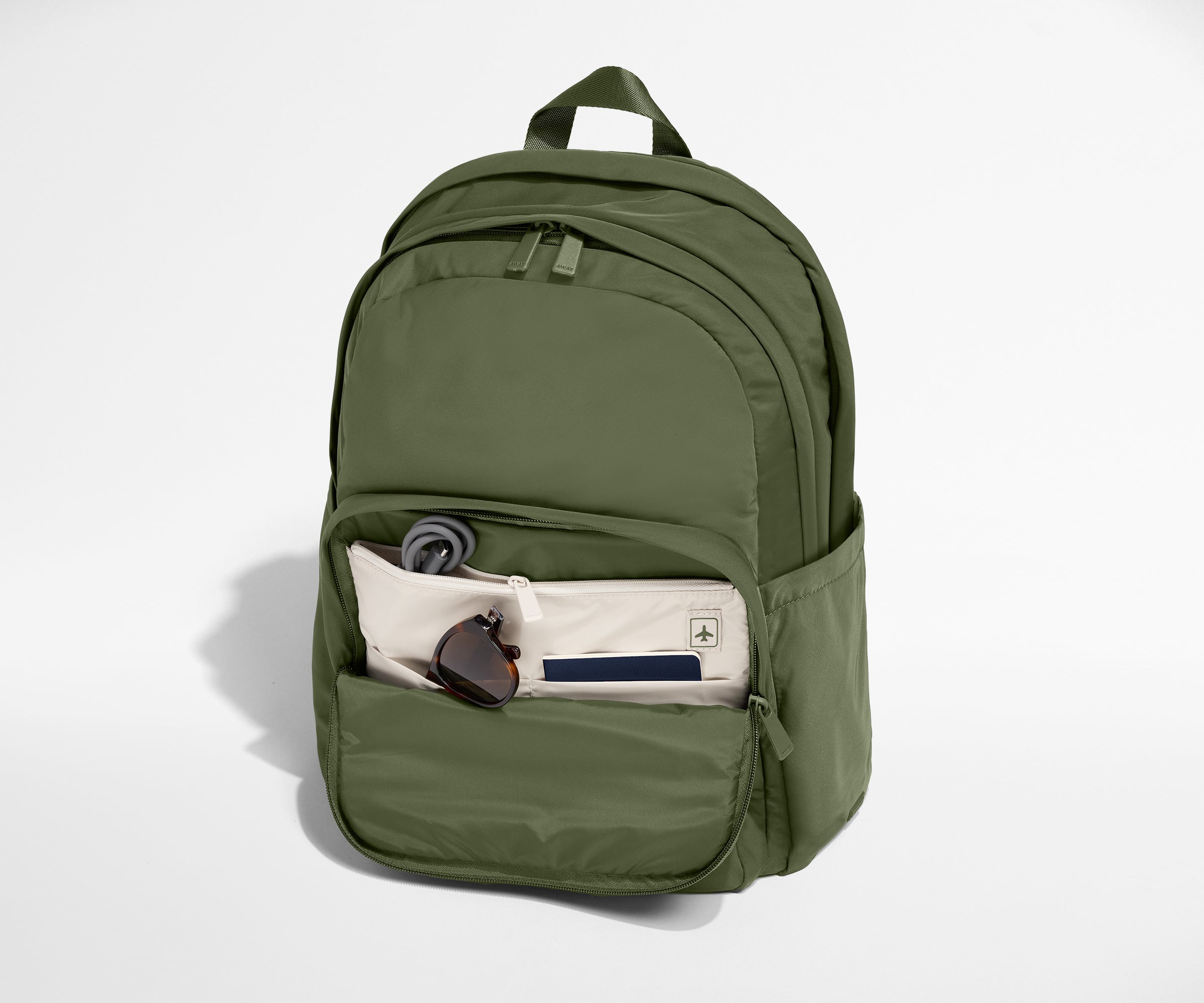 Large Featherlight Backpack in Olive Green
