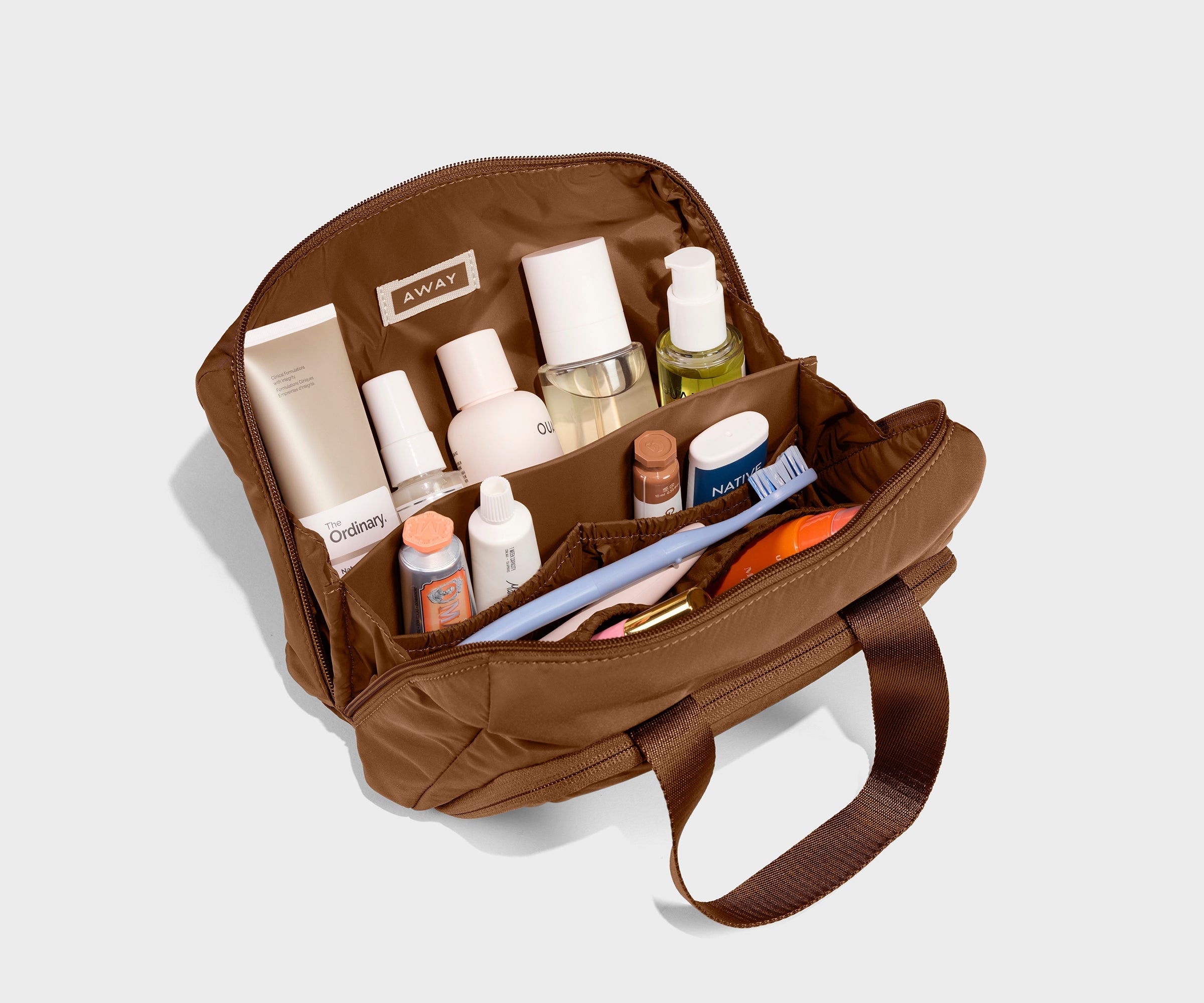 Featherlight Daily Cosmetic Case in Amaro Brown