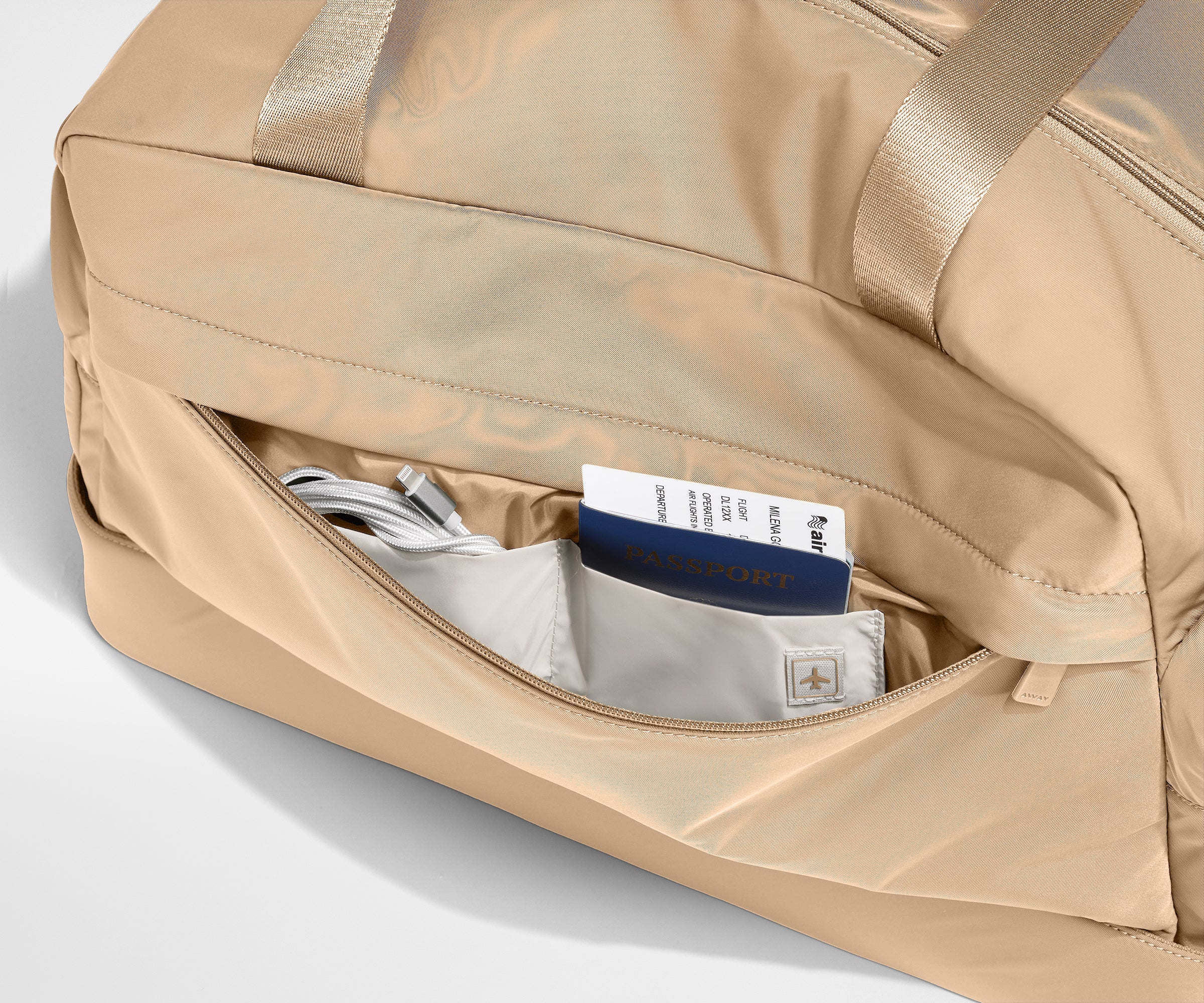 Featherlight Weekender in Camel Brown