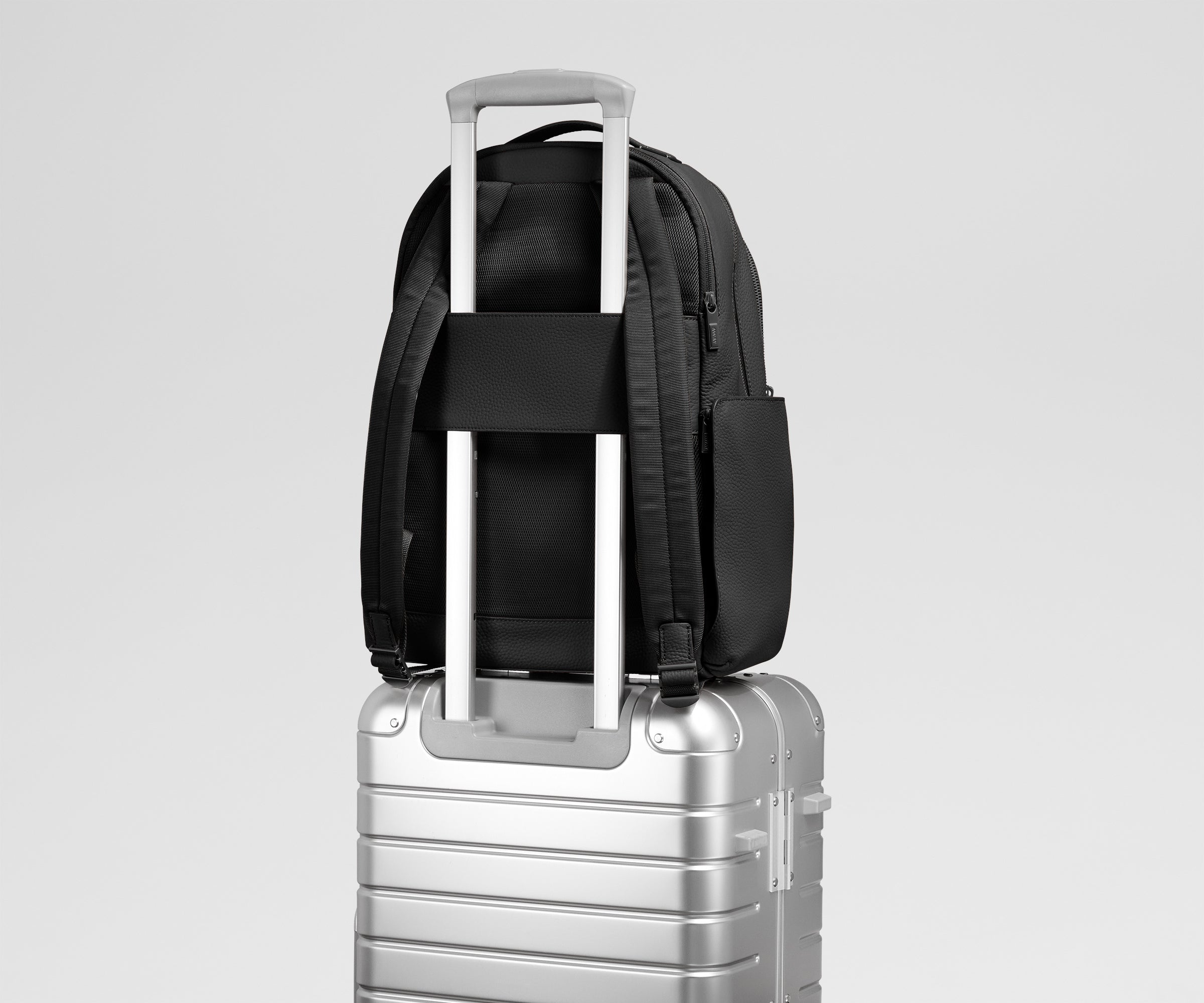 Leather Backpack in Jet Black