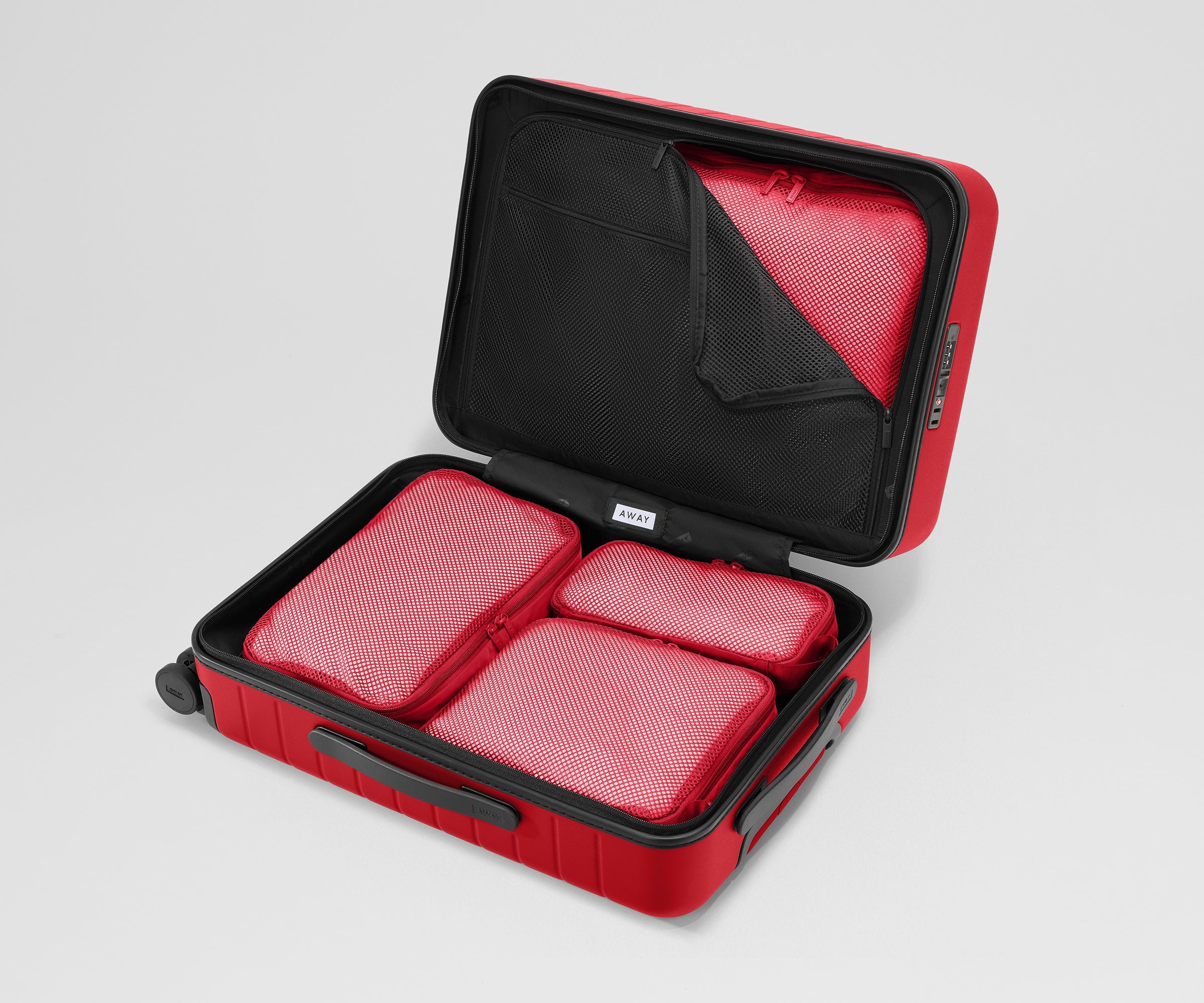 Compression Packing Cubes in Cherry Red