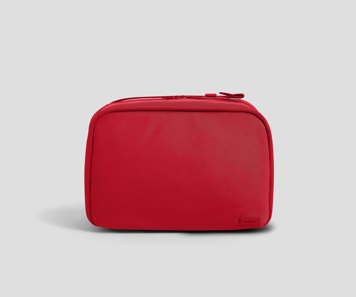 Hanging Toiletry Bag in Cherry Red