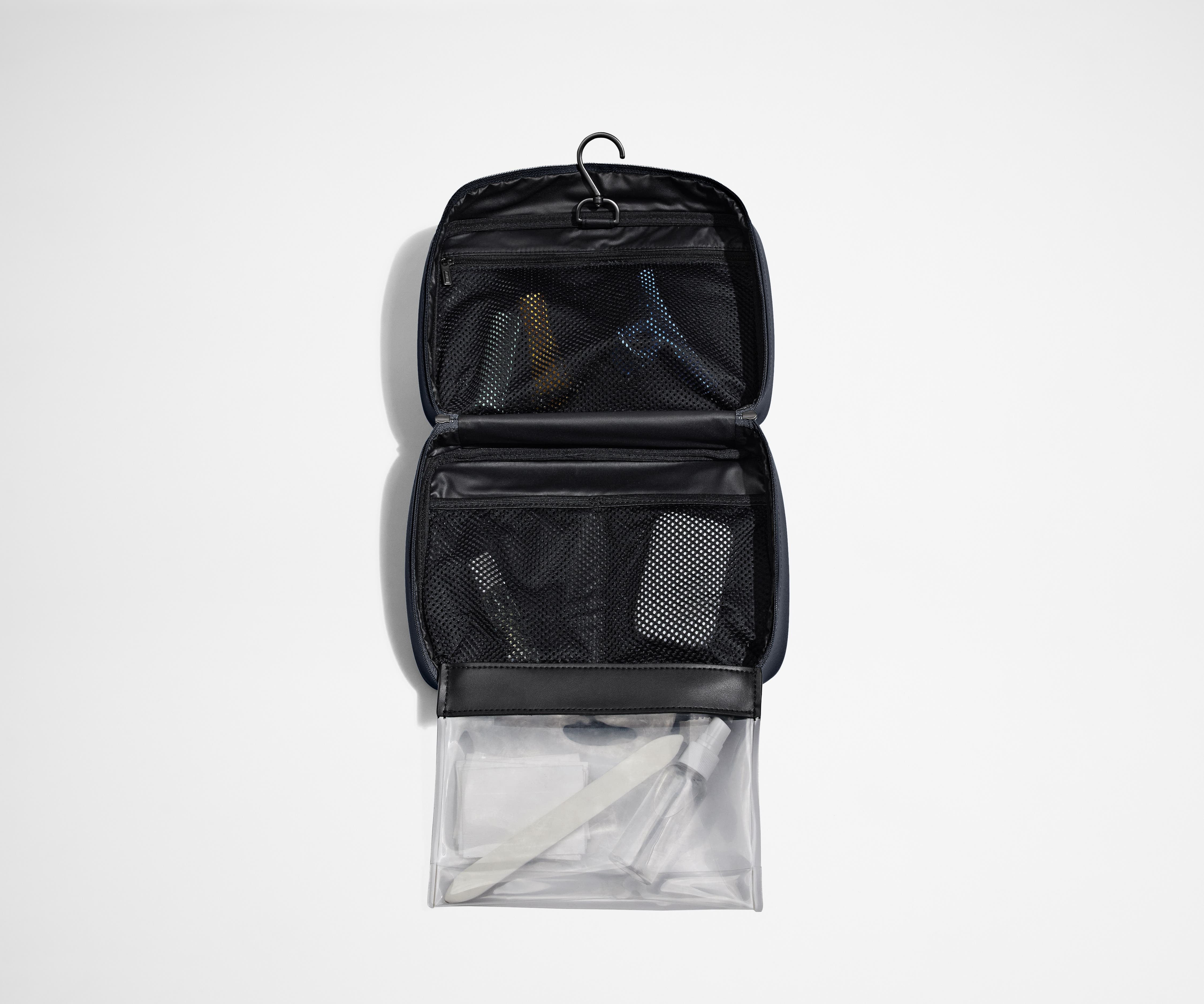 The Hanging Toiletry Bag in Navy Blue
