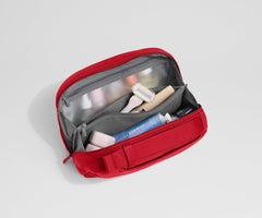 Large Toiletry Bag in Cherry Red