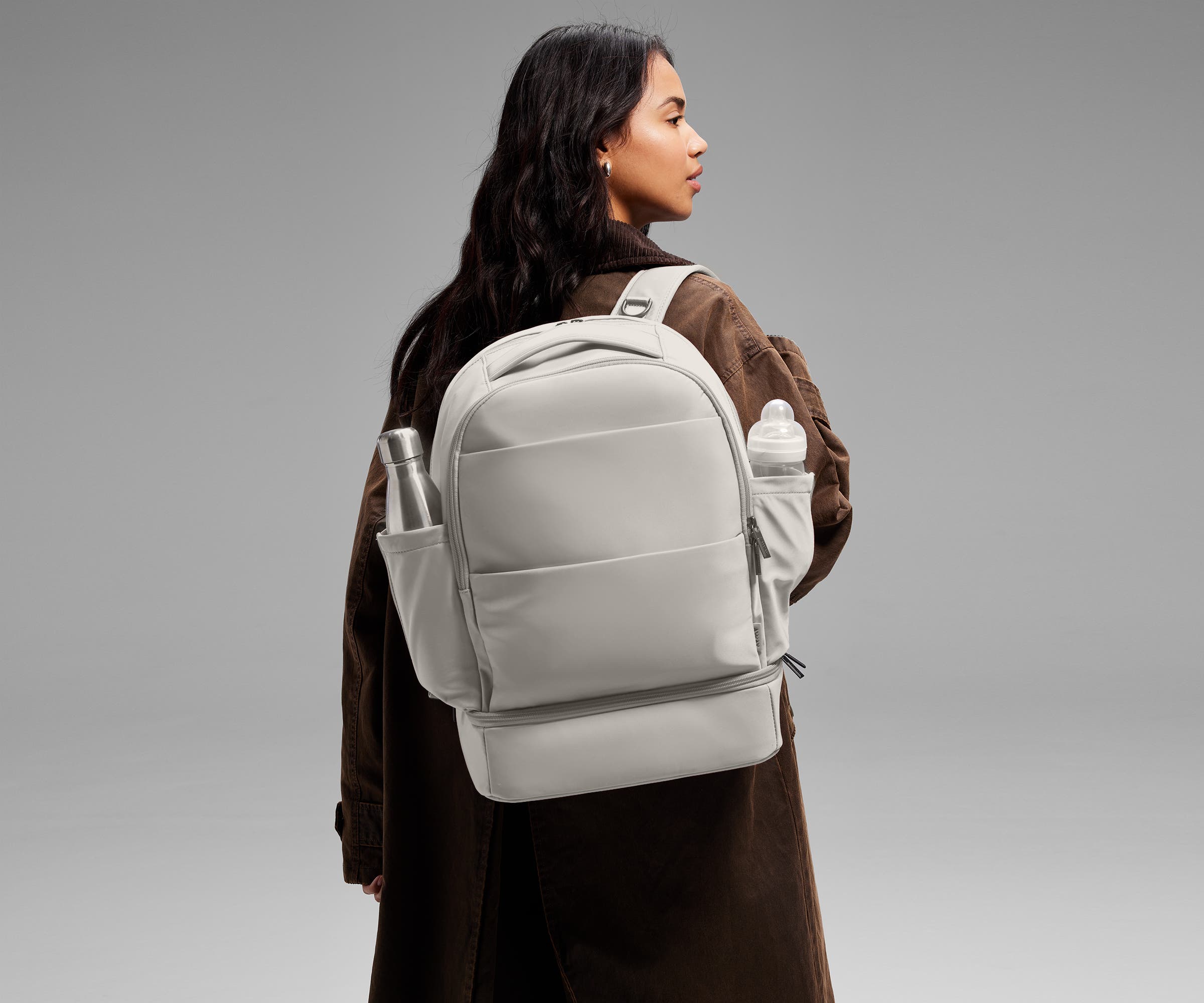 The Double Diaper Backpack in Olive Green