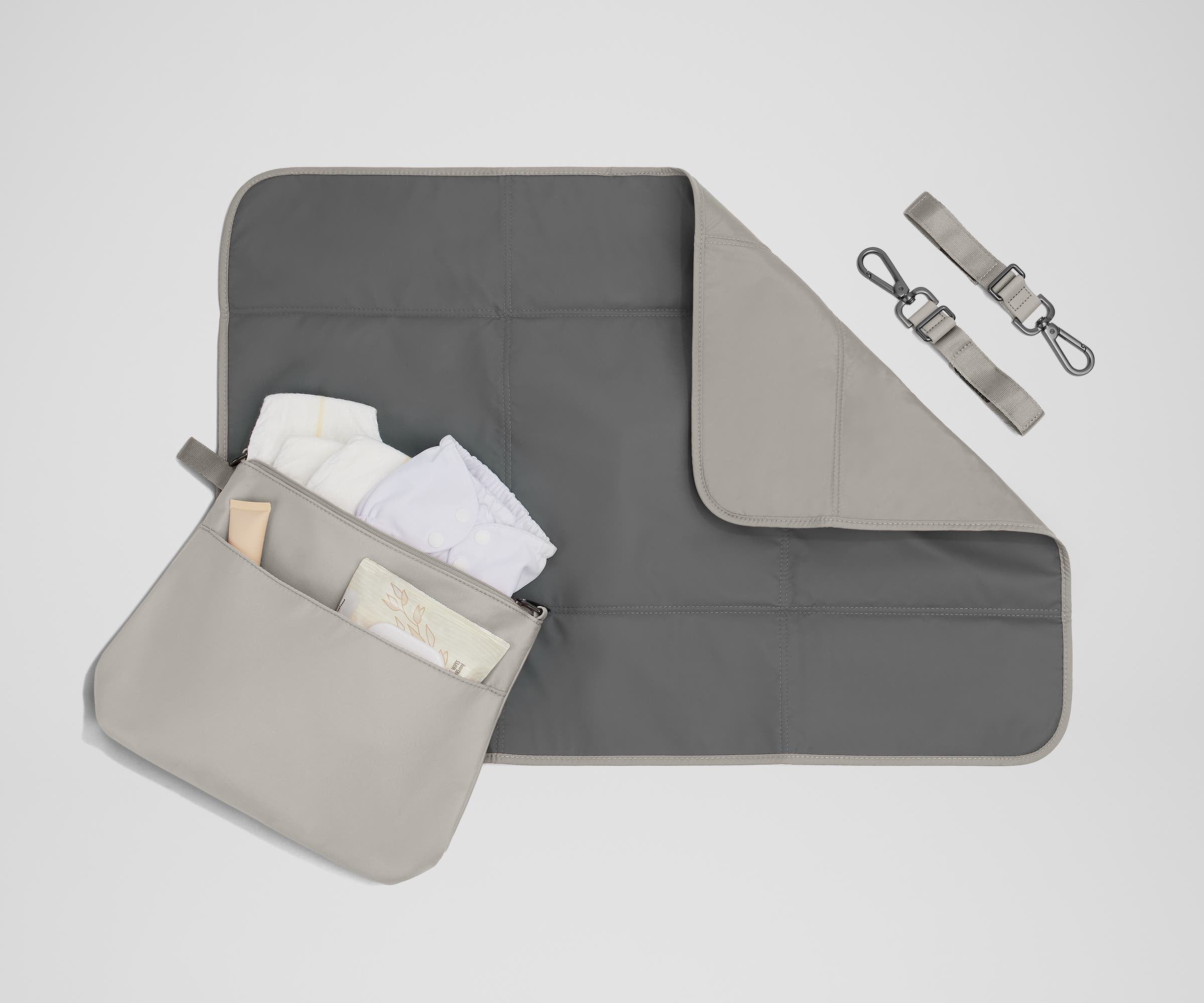 The Double Diaper Backpack in Cloud Gray