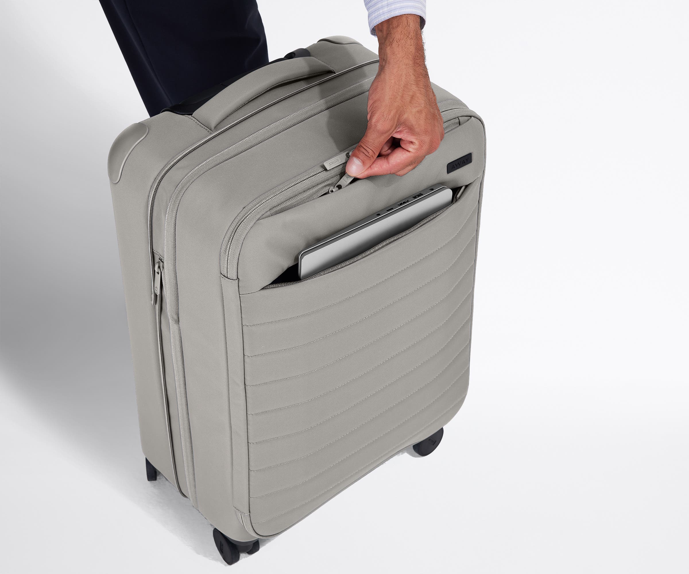 Softside Bigger Carry-On in Cloud Gray
