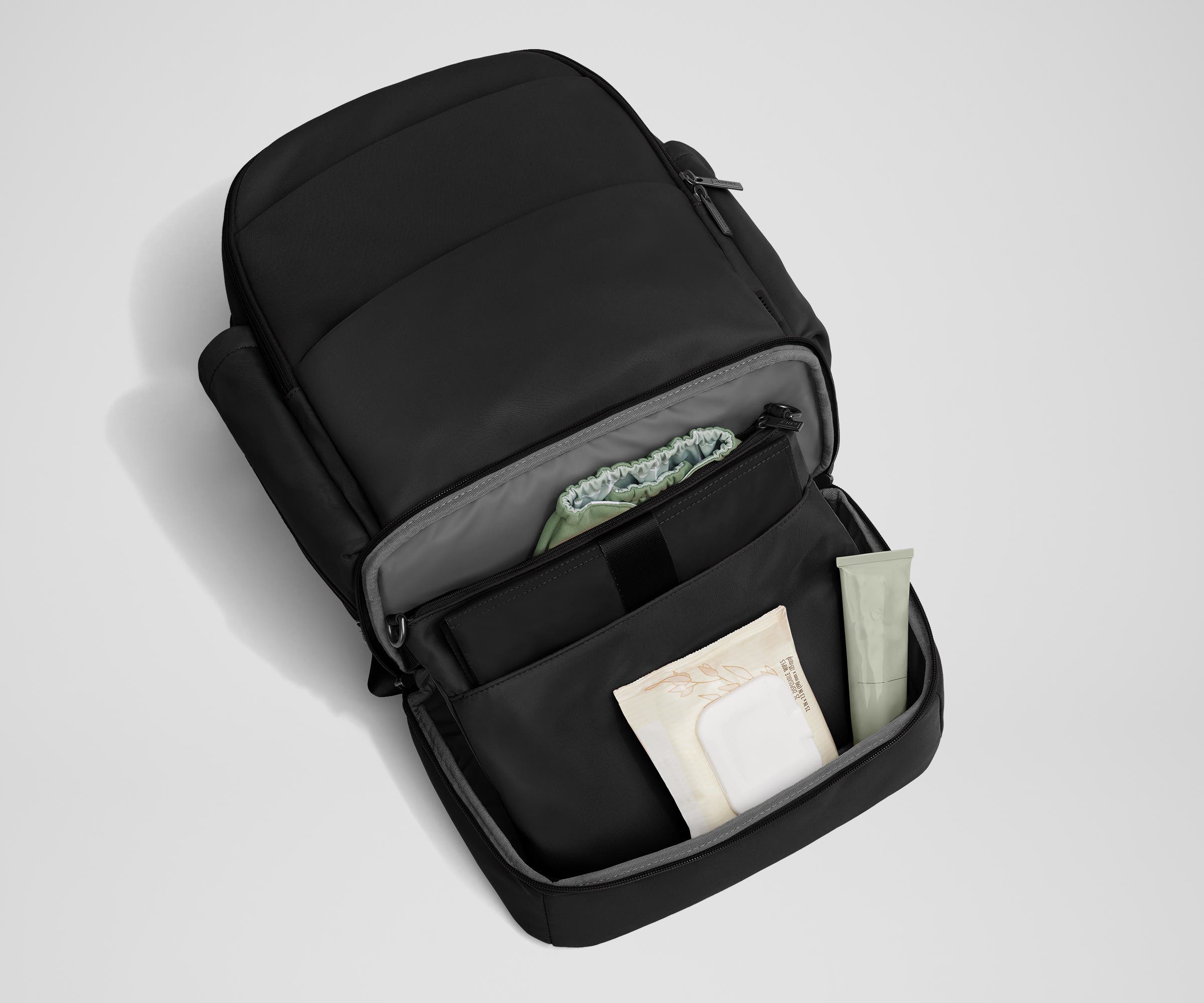 The Double Diaper Backpack in Jet Black